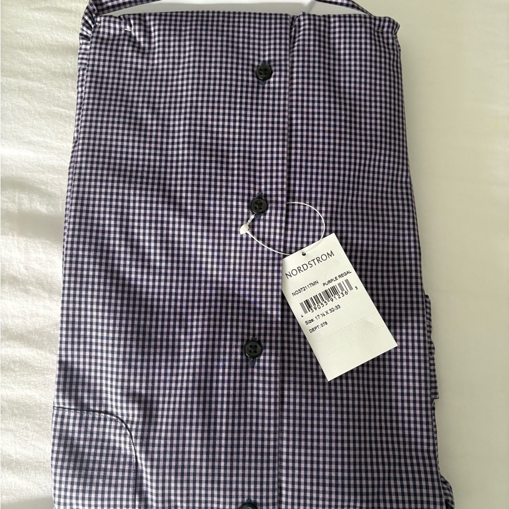Nordstrom Men's Purple Gingham Dress Shirt - Picture 2 of 3